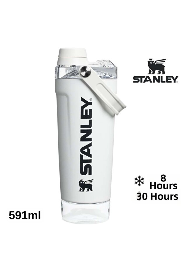 Activate Shaker 0.60 Lt Thermos Sports Water Bottle with Dust Storage Capacity White