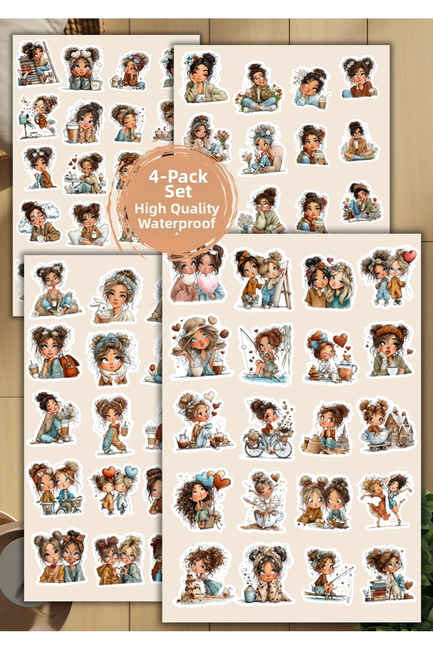 4-Pack Sweet Girl Stickers D00012