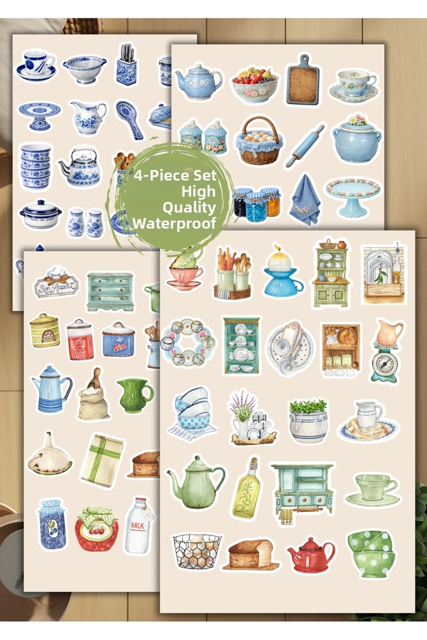 4-Piece Porcelain Products Sticker D00016