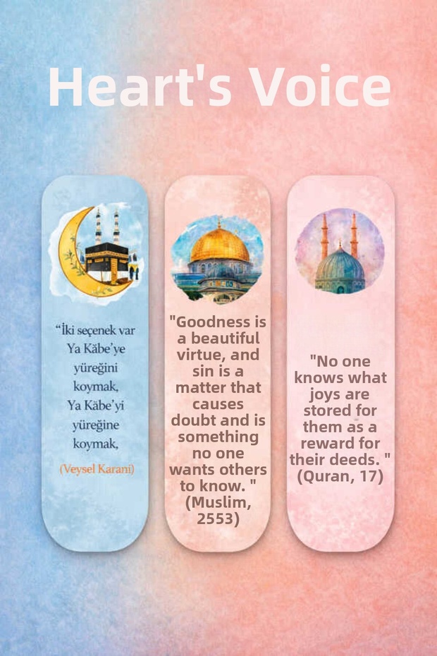 Heart's Voice Triple Bookmark Set Islamic Bookmark