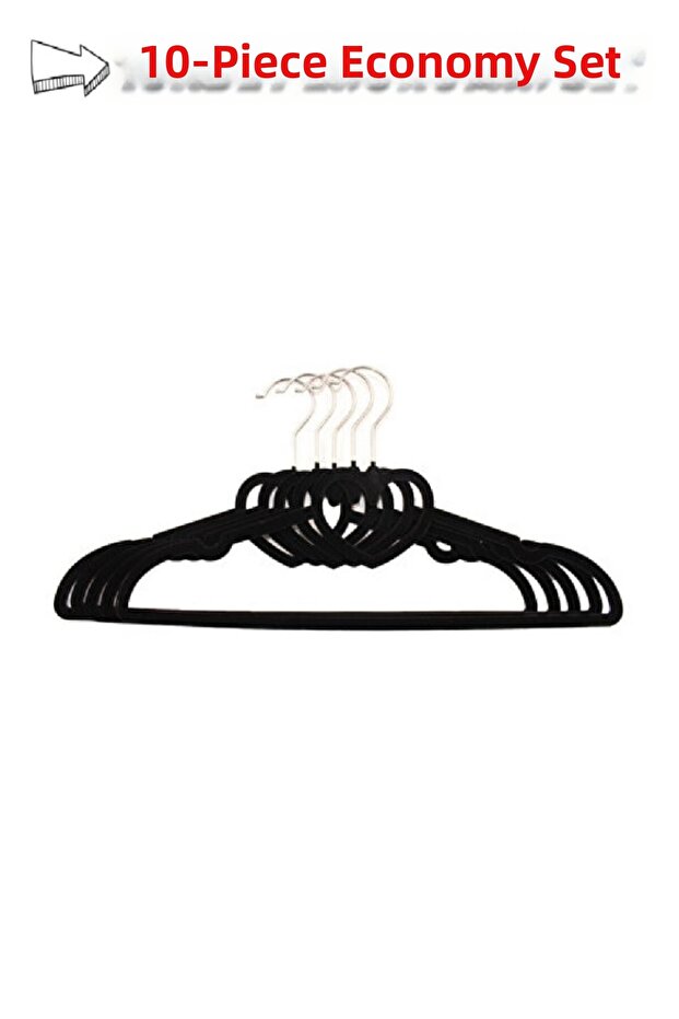 10 Pcs Premium Velvet Pants Clothes Hanger High Quality Black Mh01