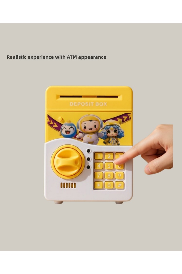 Nhr-Hlss Children's Yellow Electronic Password-Protected (155233) Spooling Money Box