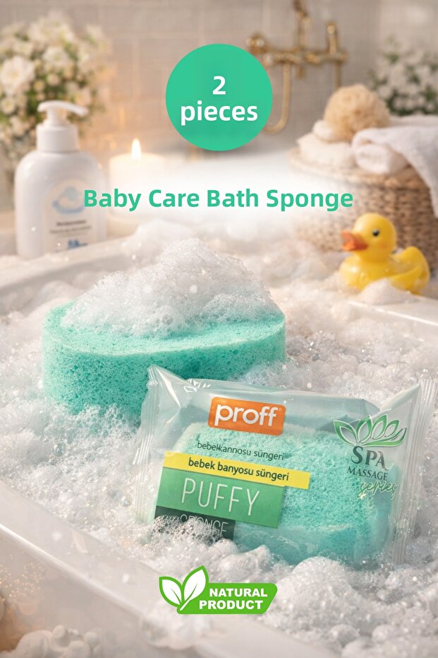 2 Pieces Baby Bath Care Sponge | Bath Sponge for Babies & Children