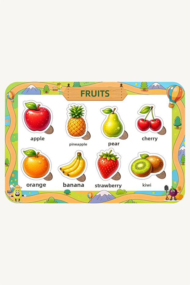 Wooden Fruits Turkish Educational and Learning Puzzle