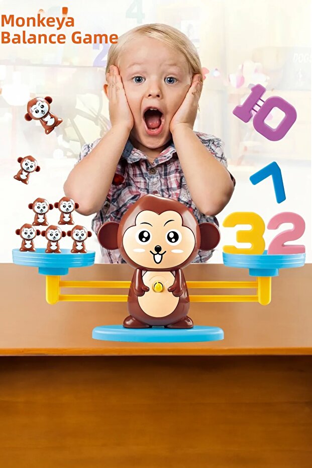لعبة تعلم توازن القرد - مجموعة تعليمية للرياضيات مع بطاقة المعالجة - 3