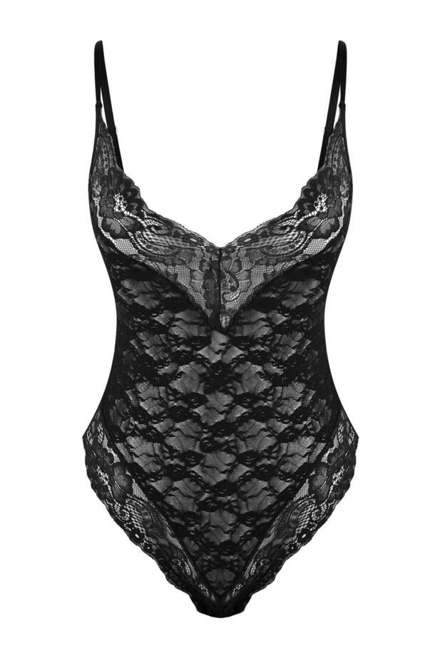 Siyah Dantel Fitted Kapsız Body THMSS26BD00003 - 2