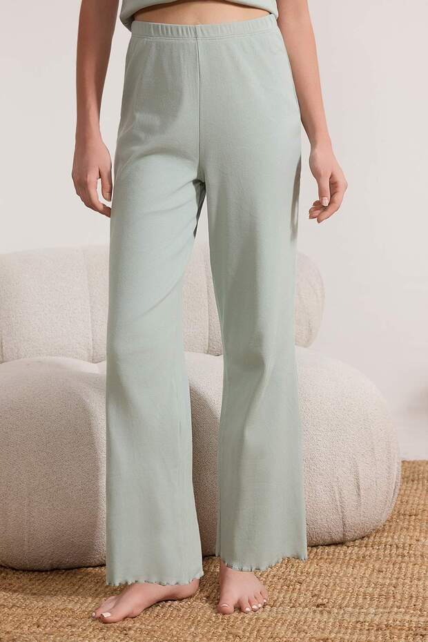 Mint %100 Pamuklu Baby Overloklu Fitilli Hırkalı Örme Pijama Takımı THMSS26PT00028 - 3