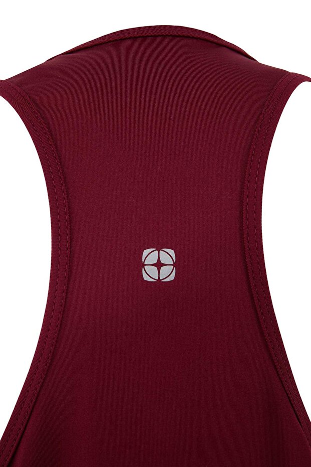 Ekru-Bordo 2'li Micro Kumaş Örme Spor T-Shirt THMSS26TS00001 - 18
