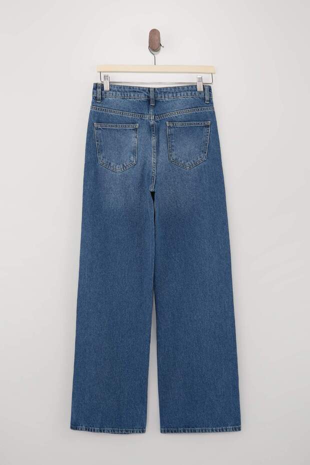 Mavi Yüksek Bel %100 Pamuk Geniş Paça Wide Leg Jeans TWOSS26JE00130 - 6