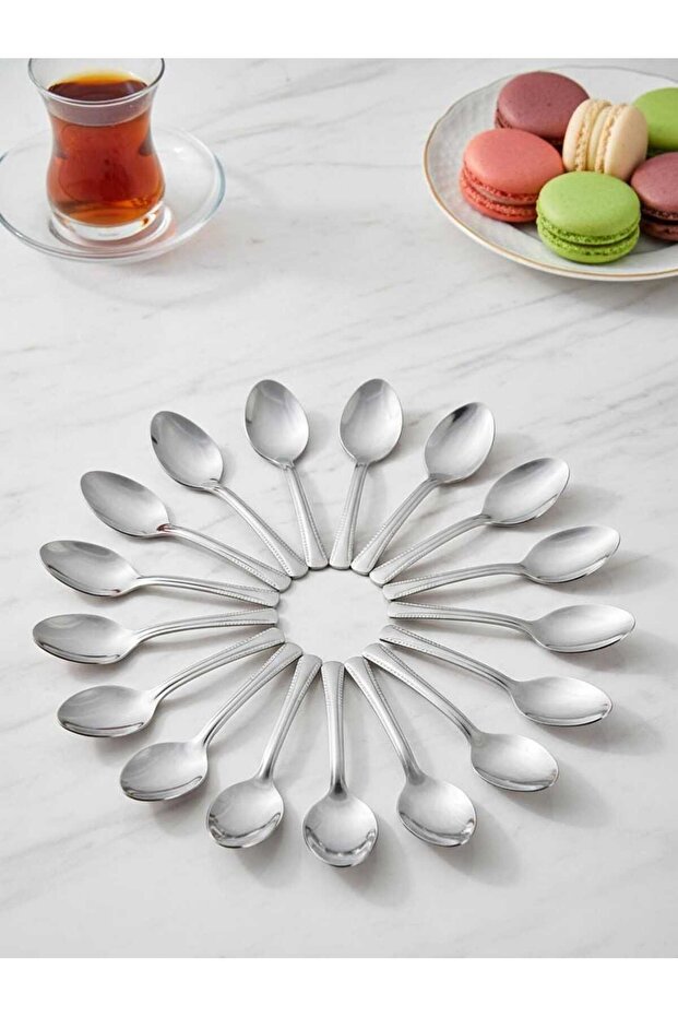 ملعقة شاي رفيعة بنقشة نقطية 12 قطعة - 1