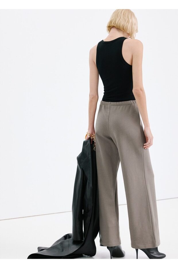 Beli elastik pamuklu pantolon - 4