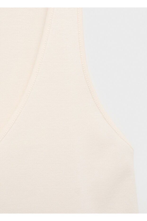 Pamuklu askılı V yaka bluz - 5