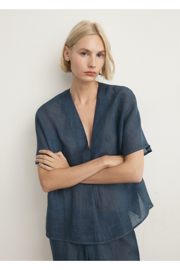 %100 rami overdyed görünümlü kaftan - 1