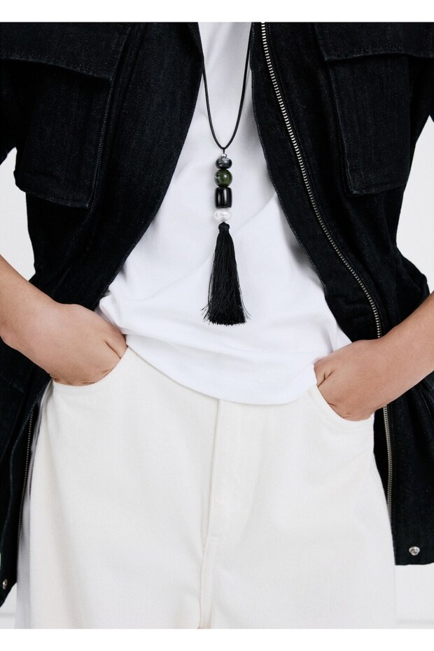 Püsküllü boncuklu kolye - 2