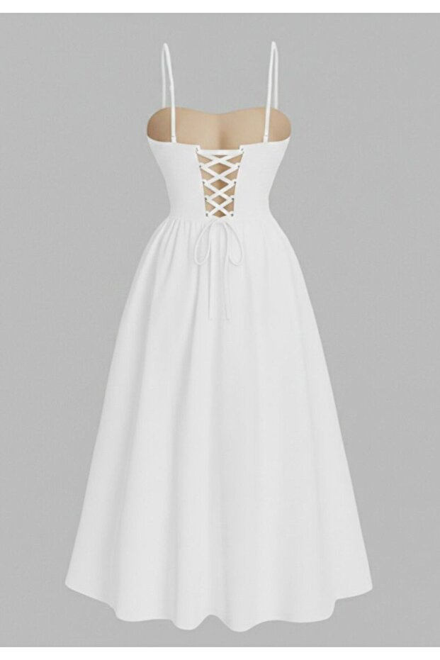 Midi boy drapeli elbise - 2