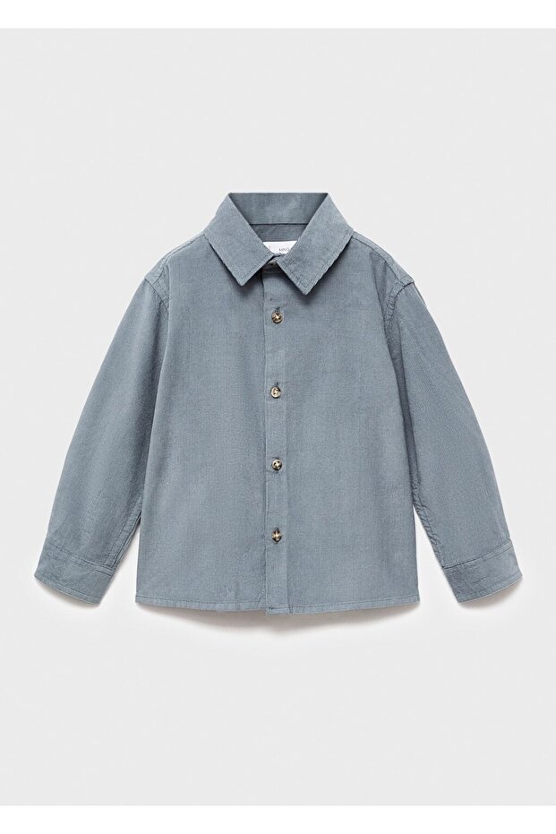 Pamuklu kadife gömlek - 1