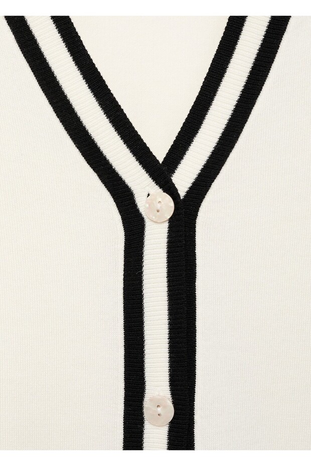 Kontrast çizgili hırka - 7