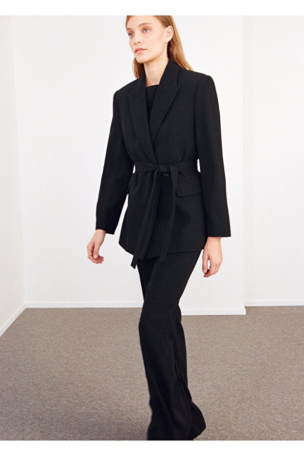 Fular detaylı blazer ceket - 2