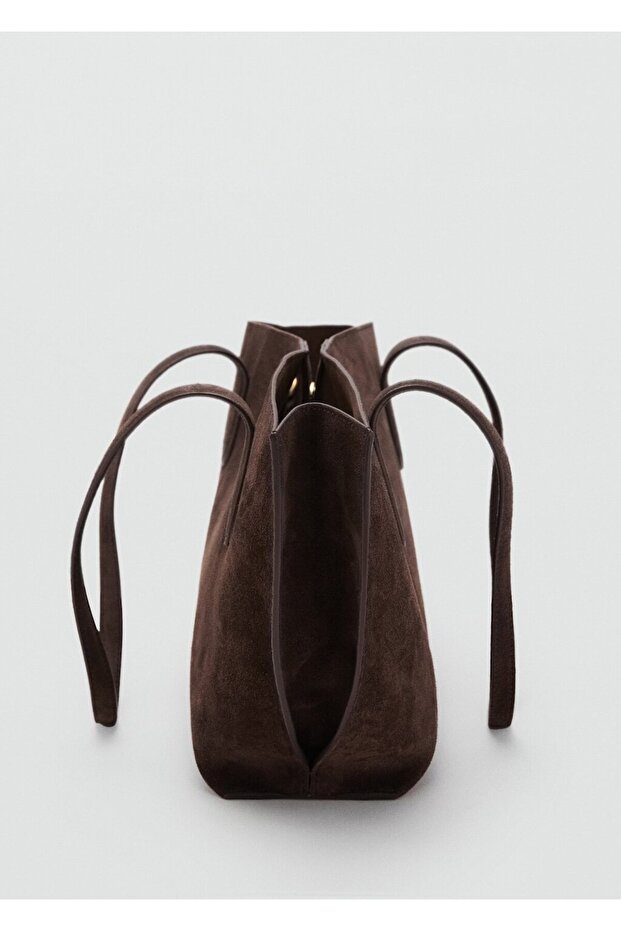 Süet mini shopper çanta - 4