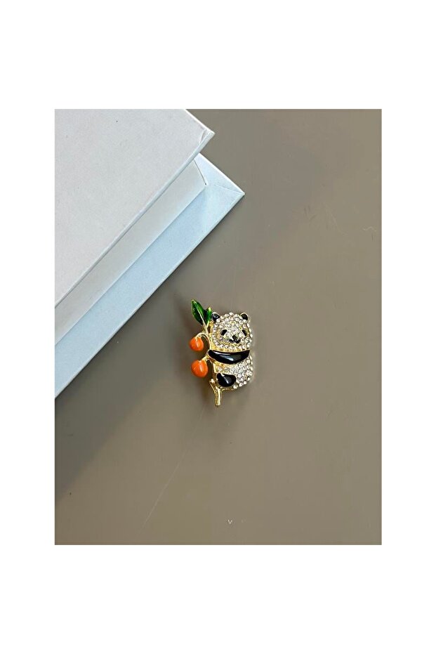 Panda Broş - Beyaz - 2