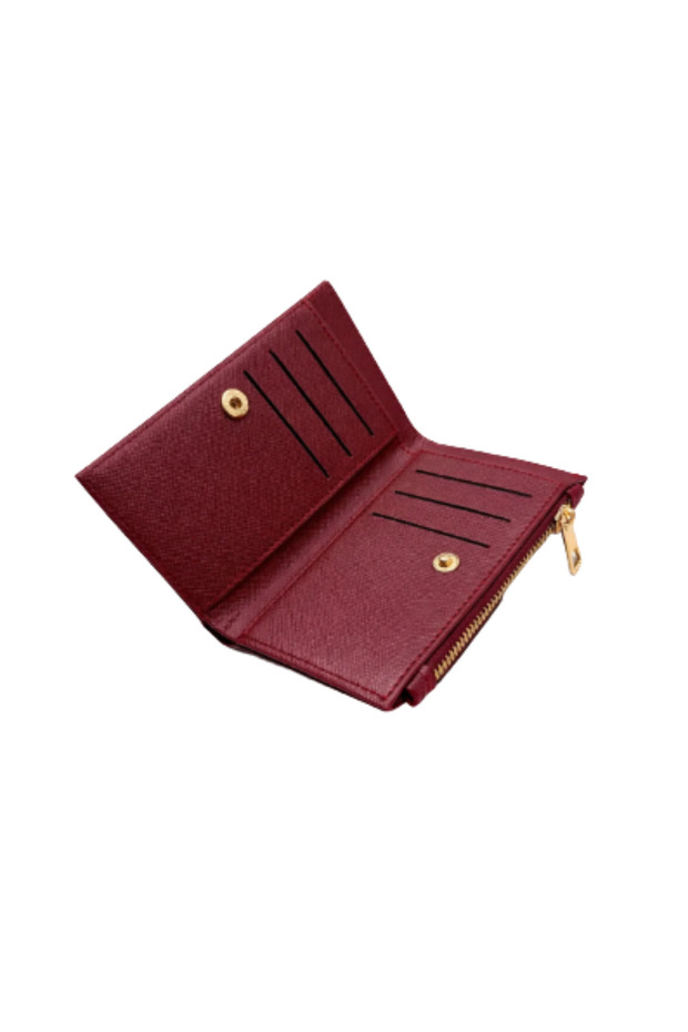 محفظة أساسية بنمط جلد التمساح مع سحاب ذهبي - 7