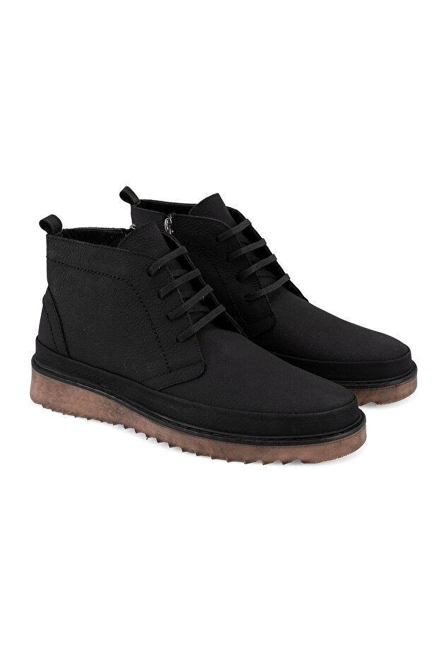 Amelas Black Men's Leather Boots