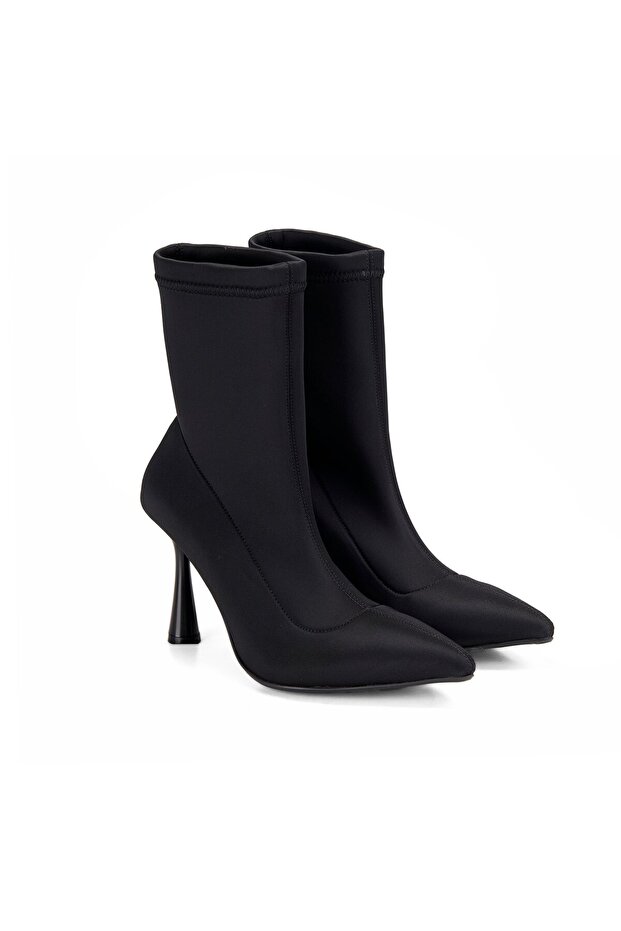 Kadın Siyah Topuklu Bot - 1