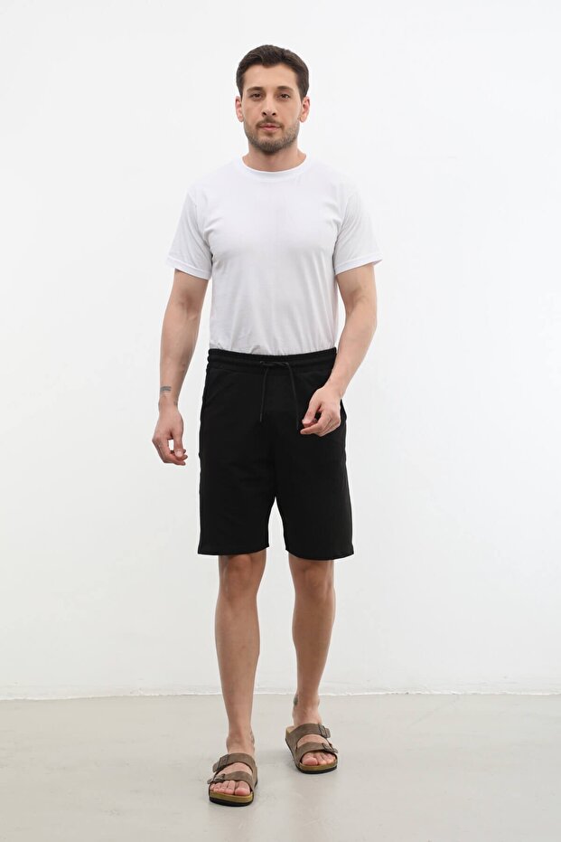 Erkek Düz Penye Şort - 3