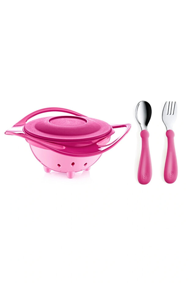 Non-Spill Plate & Steel Cutlery Set