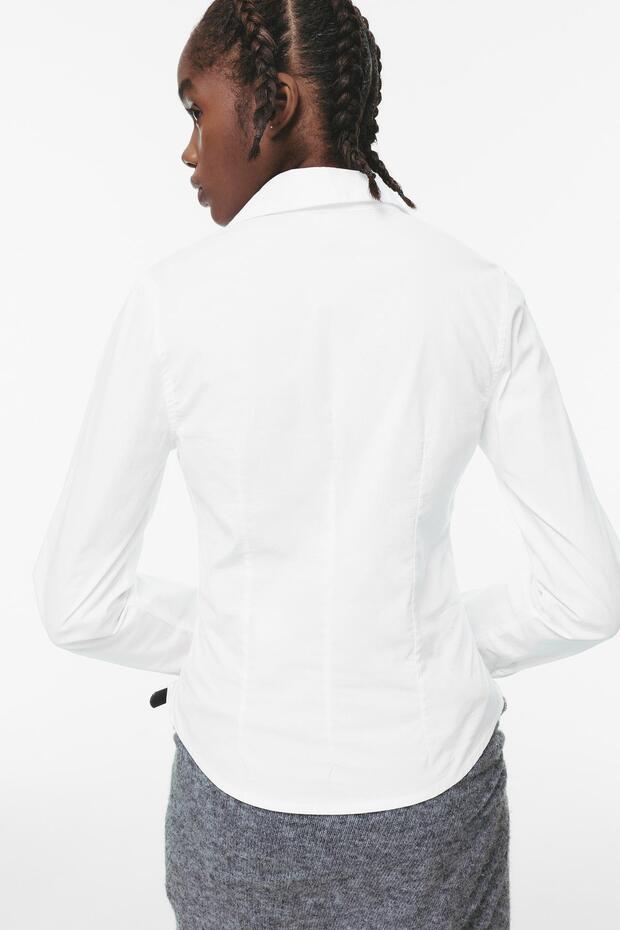 Pens detaylı dar kesim gömlek - 5