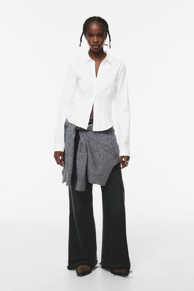 Pens detaylı dar kesim gömlek - 3