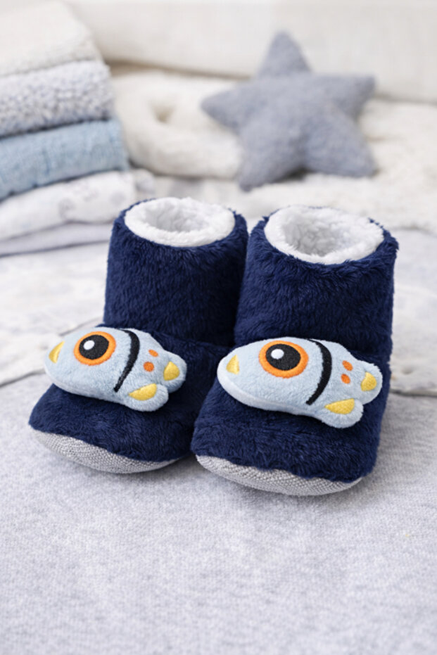 Children's Home Boots, Teddy Bear Plush Boots, Comfortable and Non-Slip Sole with Polar Bear Pattern, for Babies and Children
