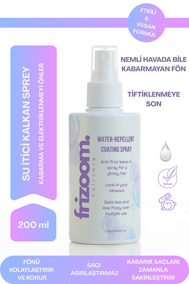 Frizoom Su İtici Kalkan Özellikli Fön Öncesi Düzleştirici Saç Spreyi (Water-Repellent Coating)