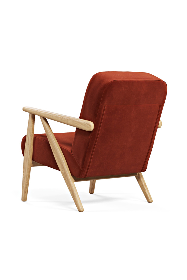 Levy Açık Meşe Berjer - Kadife - 5