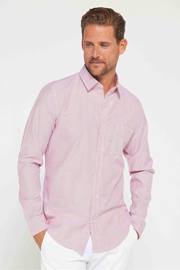 Men's Slim Fit Slim Fit Long Sleeve Cotton Buttoned Lapel Shirt