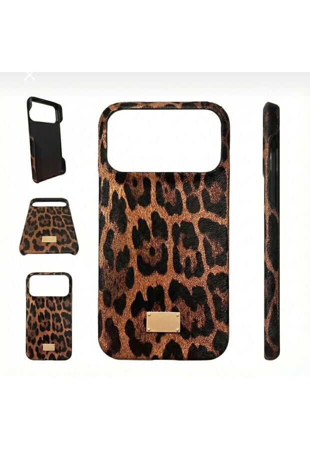 حافظة بنمط الفهد البني متوافقة مع آيفون 16 برو - 2