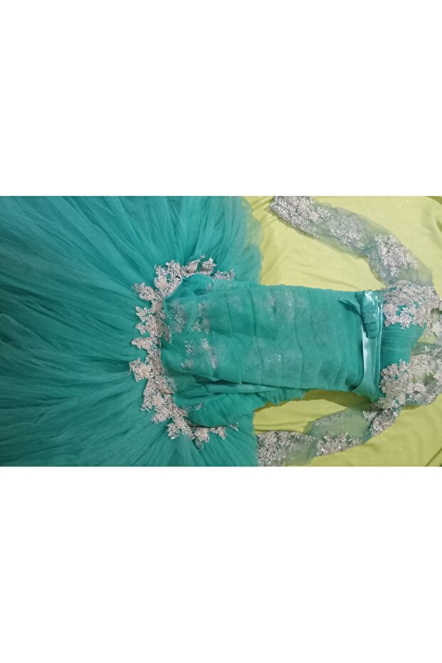 Yeşil abiye elbise - 1