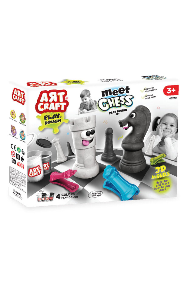 Chess Game Dough Set | Safe Play Dough with Health Test | 3 Years+ Strategy & Motor Skills