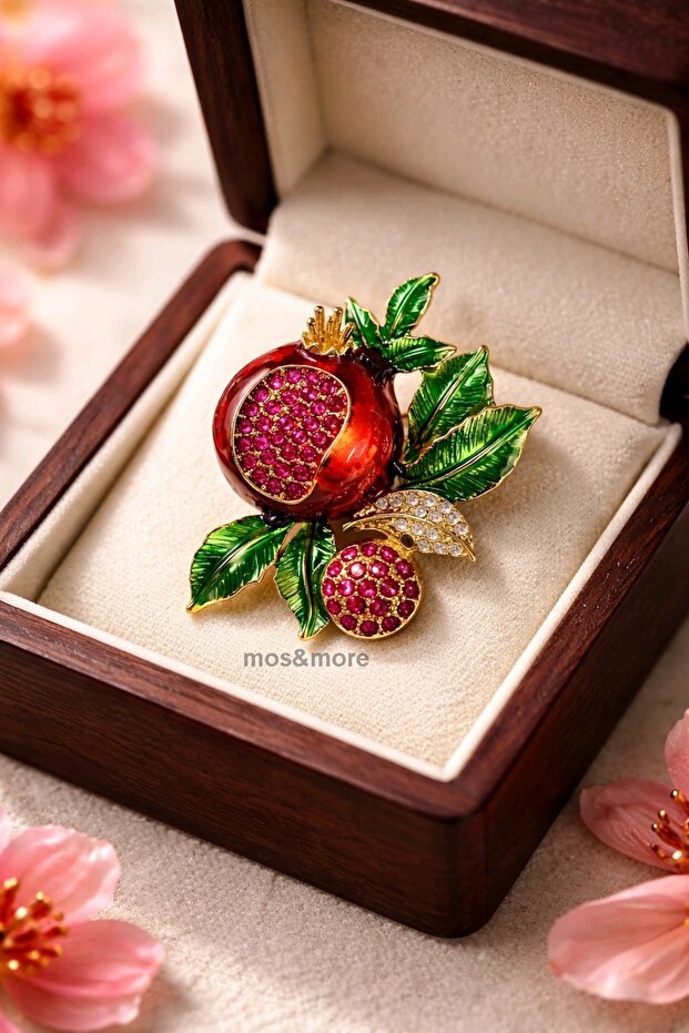 Taşlı Nar Broş - 1