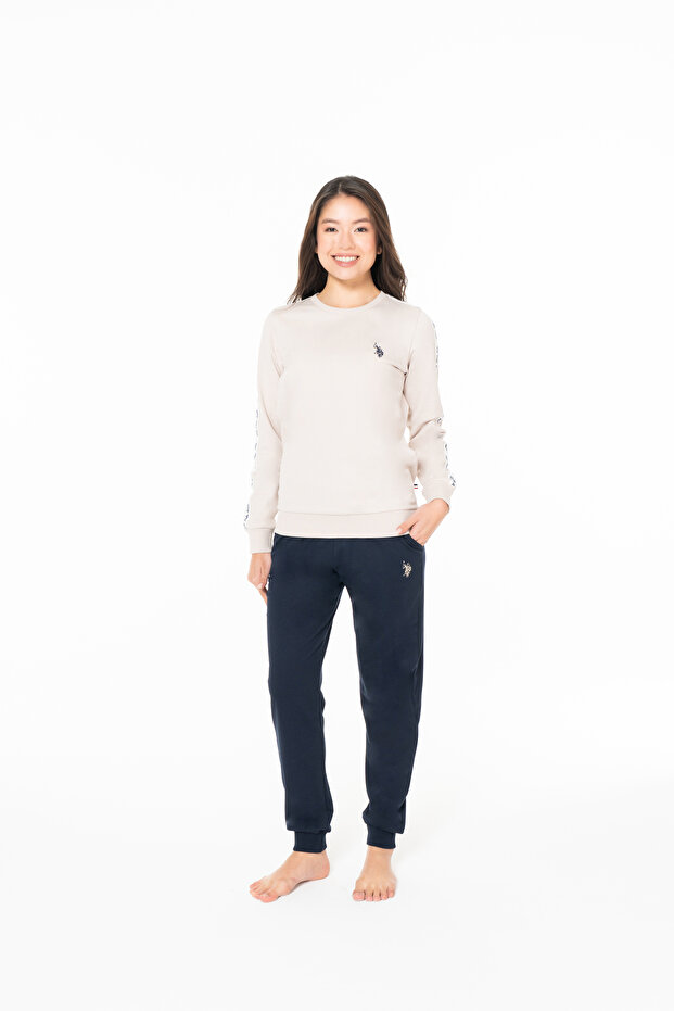 Women's Cotton Licensed Pajama Set 20120-Bej-Xl