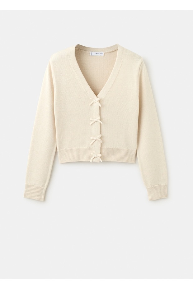 Bağ detaylı triko hırka - 3