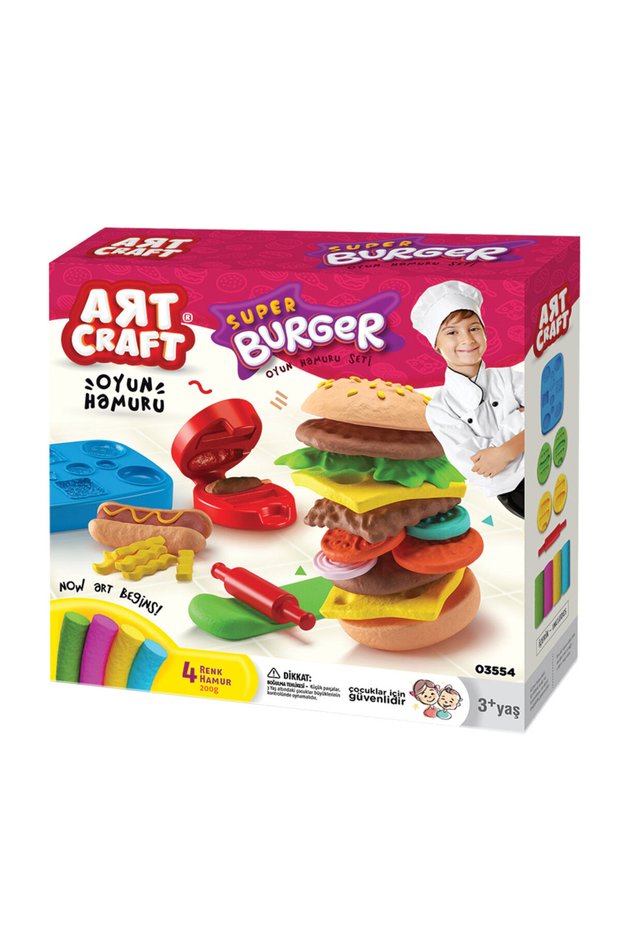 Hamburger Dough Set 200 Gr | Safe Play Dough with Health Test | 3 Years+ Design & Entertainment