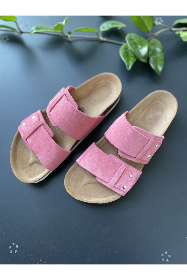 Anatomical Unisex Natural Cork Sole Suede Slippers