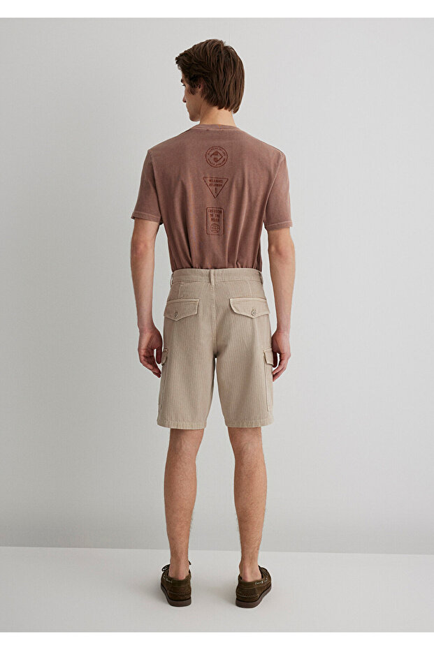 Bej Kargo Şort 0410287-70004 - 4