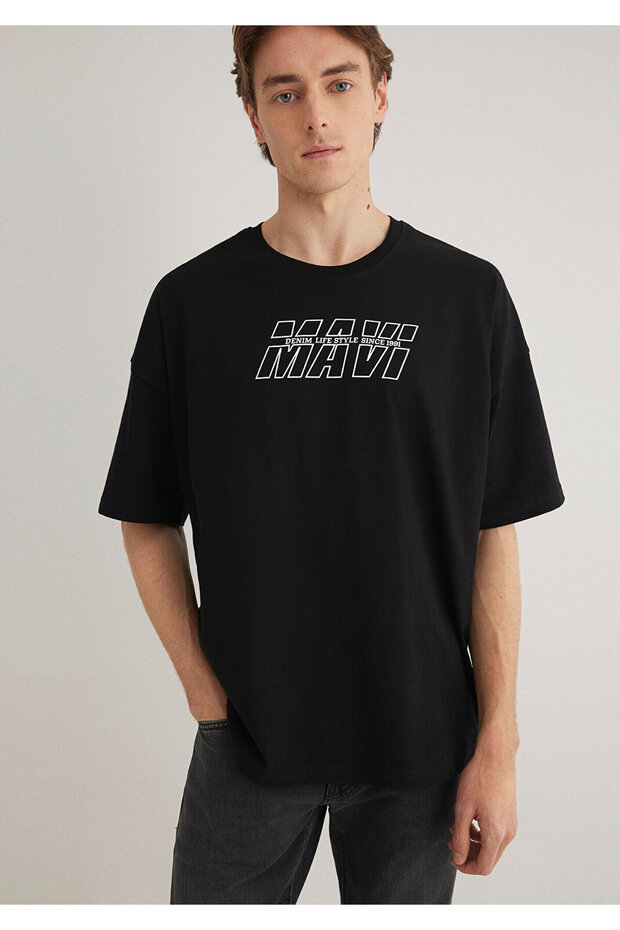 Printed Black T-Shirt Oversize / Wide Cut0611827-900