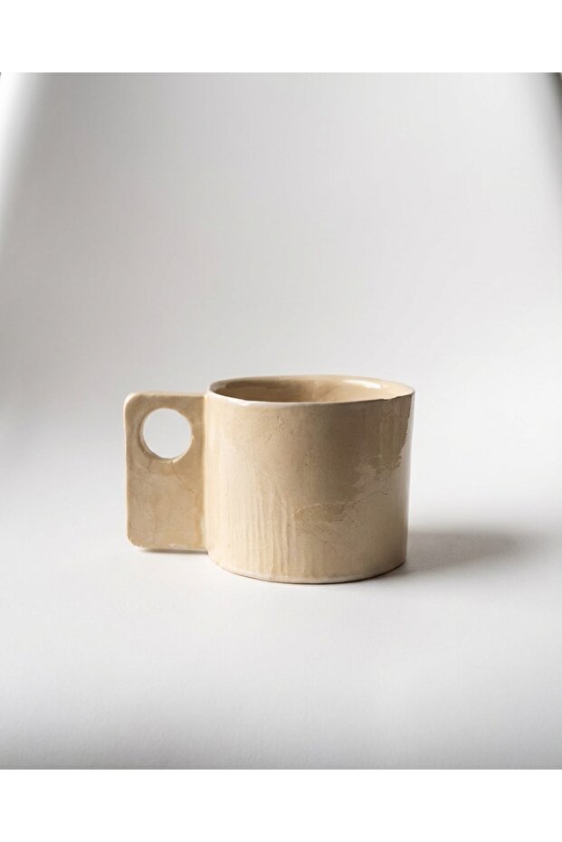 كوب من الخزف الحجري مستطيل الشكل بمقبض - 4