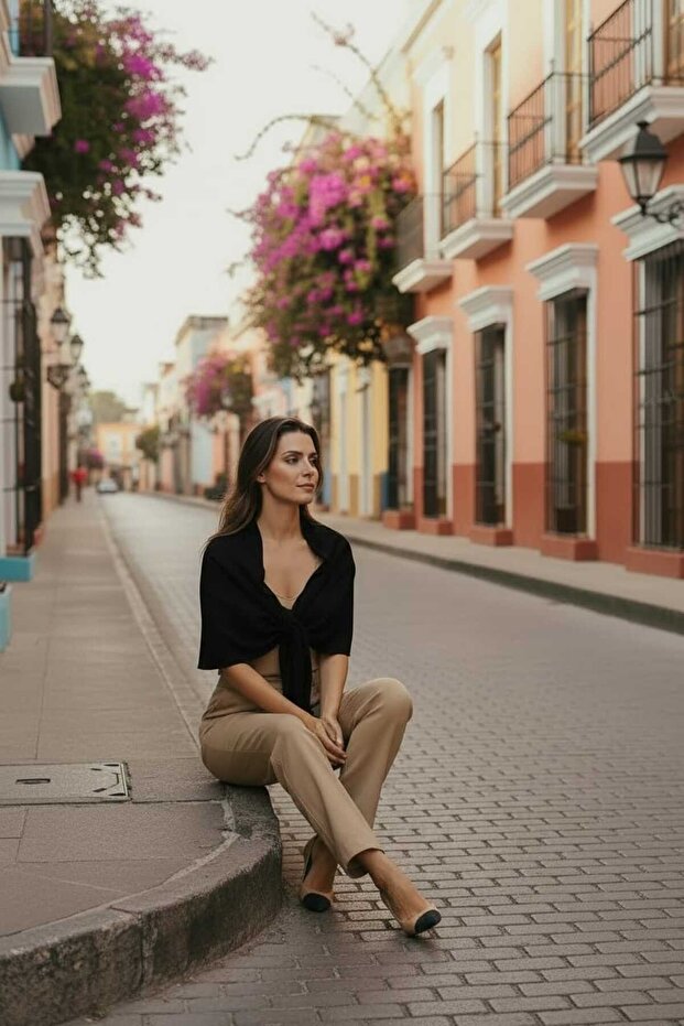 ÜÇGEN İÇTEN GEÇMELİ OMUZ ŞALI - 5