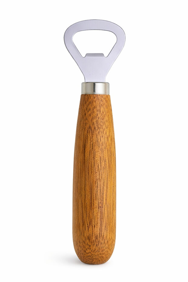 Acacia Handle Bottle Soda Opener Stainless Steel Head | Wooden Handle for Beverage Bottles 15X3 cm