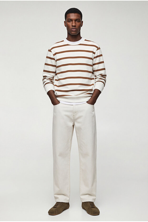 Long Sleeve Crew Neck Fleece-Lined Regular Fit Sweatshirt