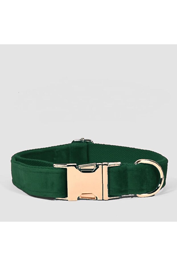 Emerald Green Velvet Dog Collar, Adjustable Collar, Collar with Metal Buckle, (Neck Collar Only)